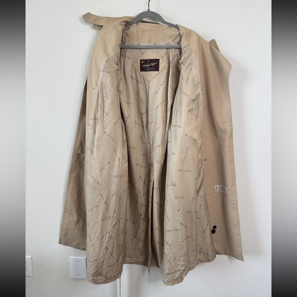 Vtg Etienne Aigner Trench Coat Women’s 10 Double Breasted Belted Tan Old Money - Picture 10 of 10